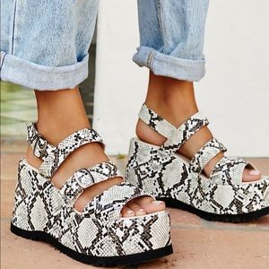 Chelsea Platform Snake Skin Sandals